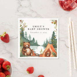 Camping Mountain Rustic Baby Shower Pappersservett