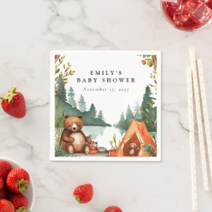 Camping Mountain Rustic Baby Shower Pappersservett