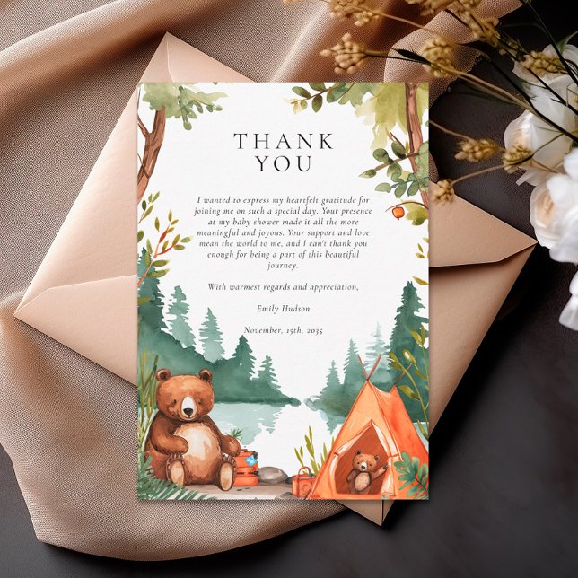 Camping Mountain Rustic Baby Shower Tack Kort (Skapare uppladdad)