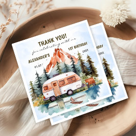 Camping Mountain Rustic Födelsedagsfest Pappersservett