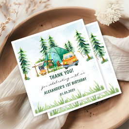 Camping Mountain Rustic Födelsedagsfest Pappersservett