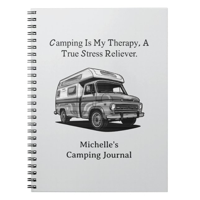 Camping My Therapy True Stress Reliever Outdoor Anteckningsbok (Framsidan)