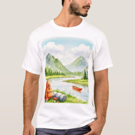 Camping nära en flod t shirt