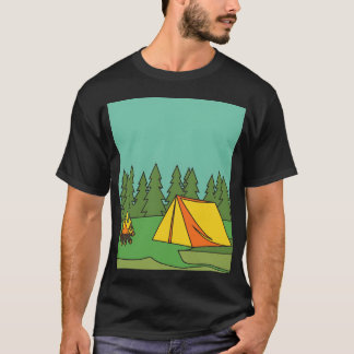 Camping Natur Vintage familj T Shirt