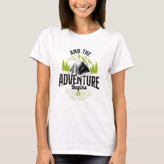 Camping och Äventyr börjar Tält T Shirt