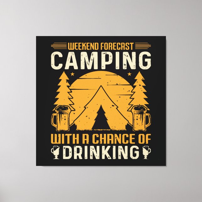 Camping och dricka canvastryck (Framsida)