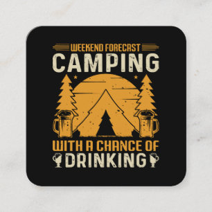 Camping och dricka fyrkantigt visitkort