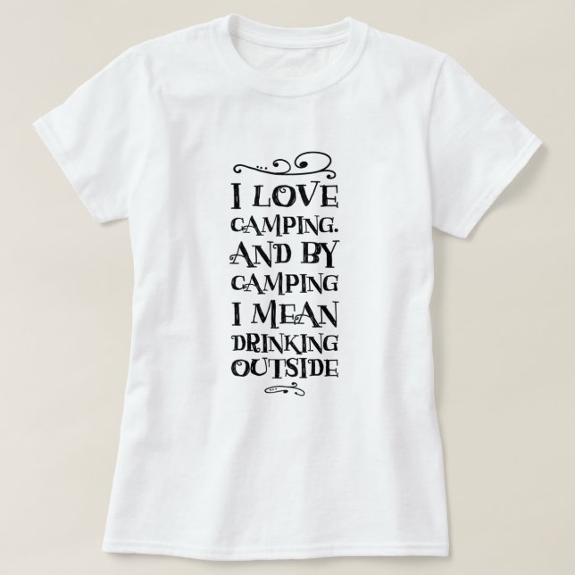 Camping och drickande t-shirt (Design framsida)