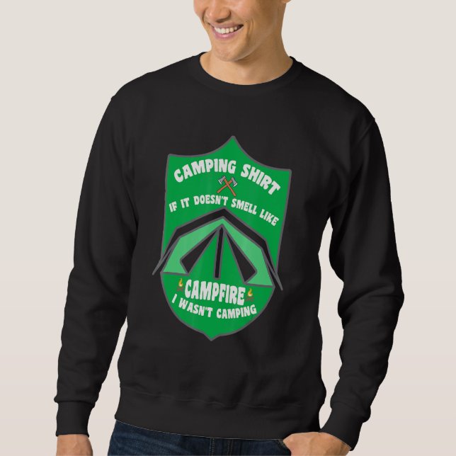 Camping - om det inte blöder som Campfire Camper Lång Ärmad Tröja (Framsida)