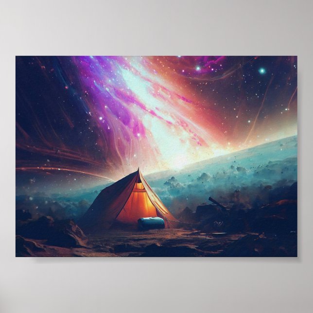 Camping on a Comet in Space Poster (Framsidan)