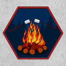 Camping Öppen Campfire Stekning Marshmallows
