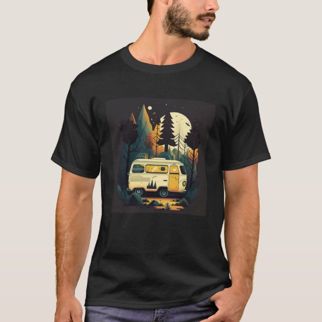 Camping Outdoor Adventure Forest T Shirt (Framsida)