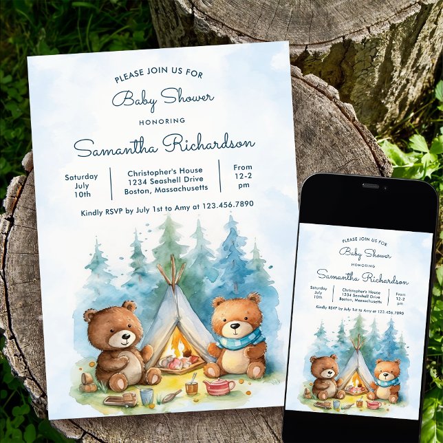 Camping Outdoor Äventyr Baby Shower Inbjudningar (Skapare uppladdad)