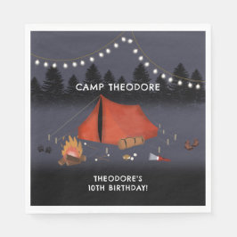 Camping Outdoor Äventyr Campfire Födelsedagsfest Pappersservett