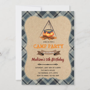 Camping övernattningsparty inbjudan