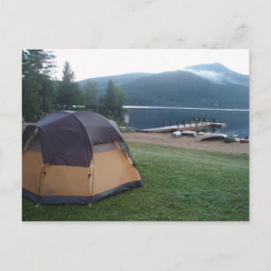 Camping på Blue Mountain Lake i Adirondacks Vykort