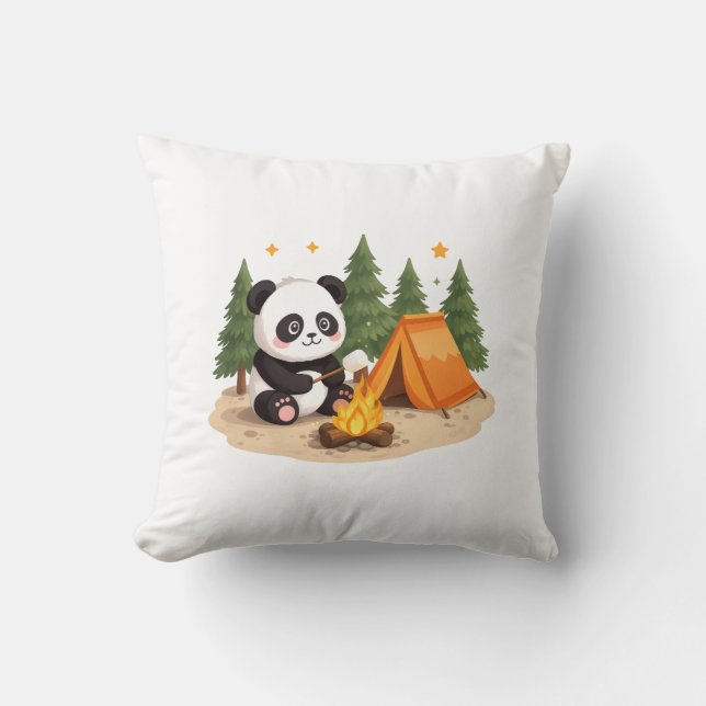 Camping Panda Kudde (Framsida)