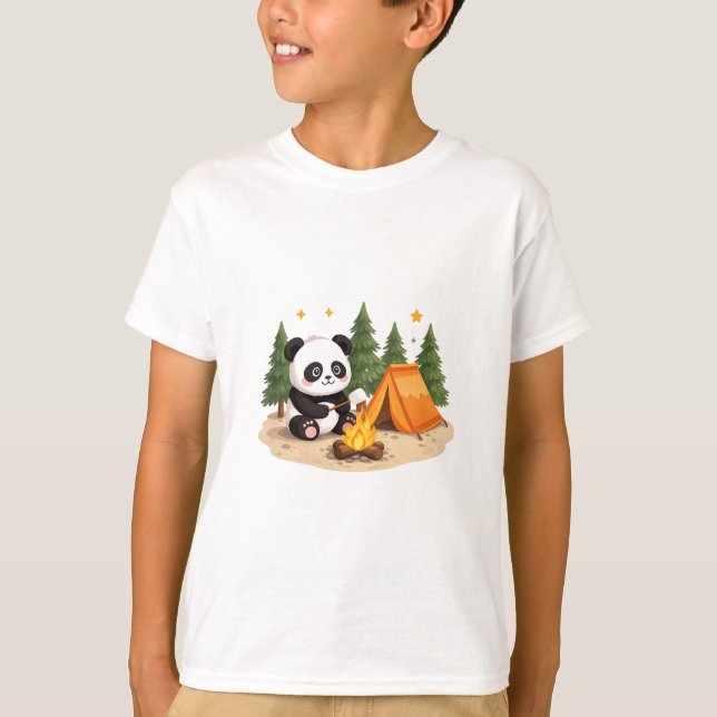 Camping Panda T Shirt (Framsida)