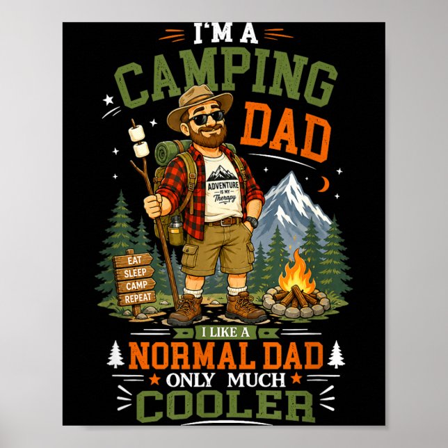 Camping pappa äventyr är terapi campar far poster (Framsidan)