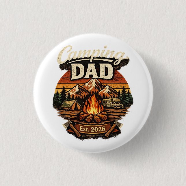 Camping Pappa Est. 2026 Personlig knapp (Framsida)