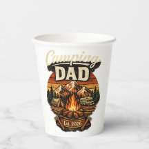 Camping Pappa Est. 2026 Personlig Pappersmugg