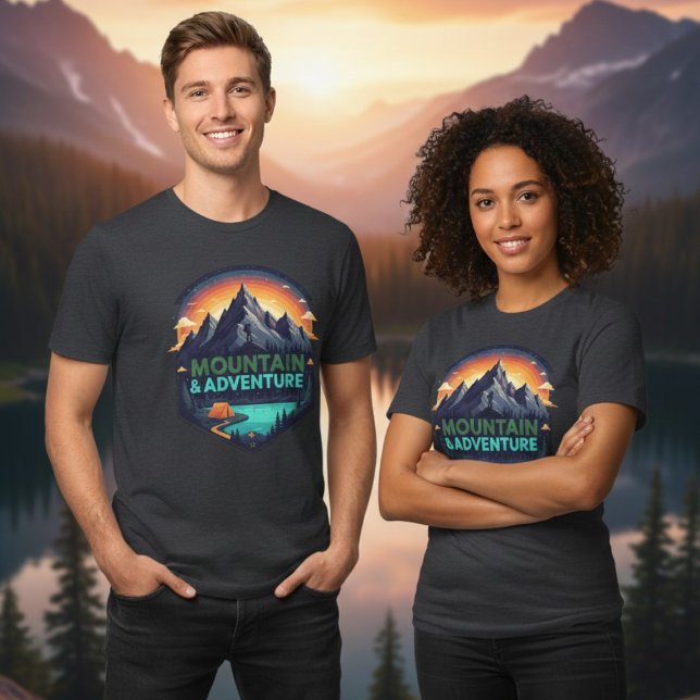 Camping Patch Mountain Adventure Outdoor T Shirt (Skapare uppladdad)