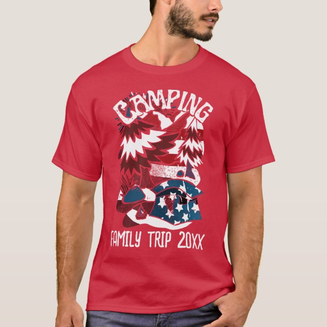Camping Patriotic Family Resa Year T-Shirt (Framsida)