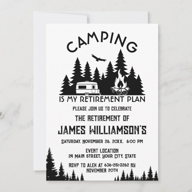 Camping Pensionärsfest Inbjudningar (Framsida)