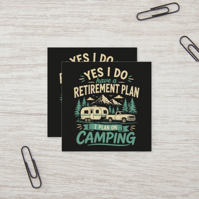 Camping pensionsplan fyrkantigt visitkort (Fram/Back In Situ)