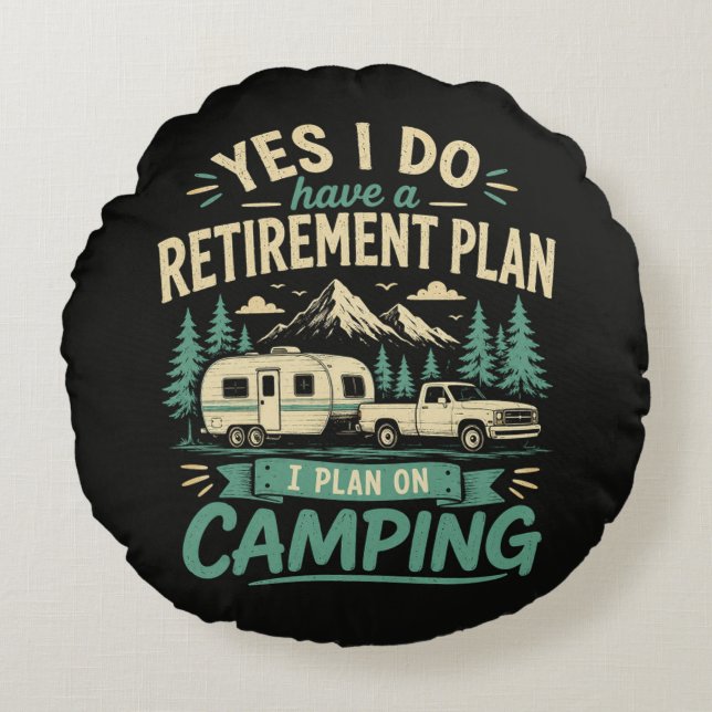 Camping pensionsplan rund kudde (Framsidan)