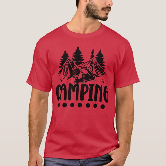 Camping pojke flicka t shirt (Framsida)