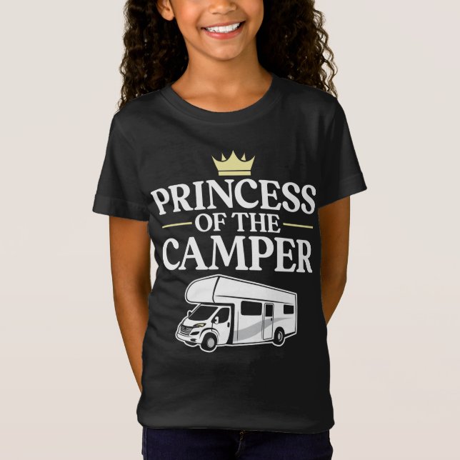 Camping Princess of the Camper Family Girl T Shirt (Framsida)
