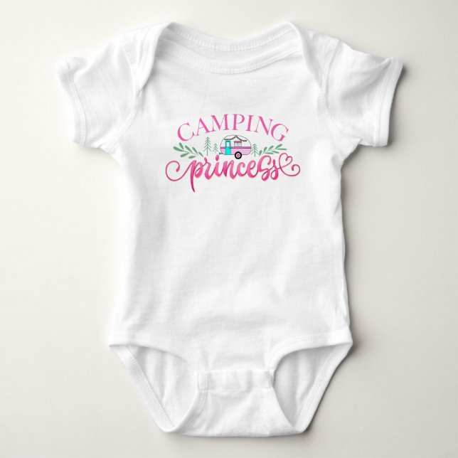 Camping Princess Rosa Husbilresa T Shirt (Framsida)