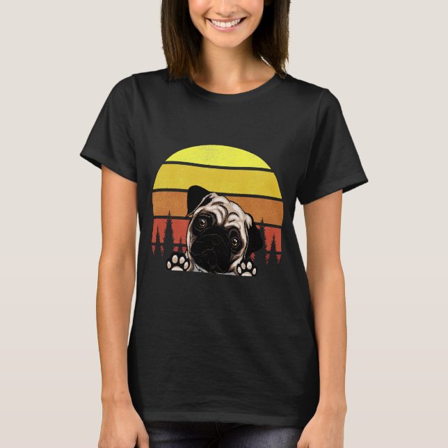 Camping Pug Life-presenter - Puggs Retro Style Kla T Shirt (Framsida)