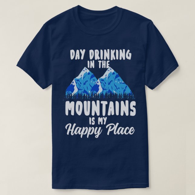 Camping Pun Mountains T Shirt (Design framsida)