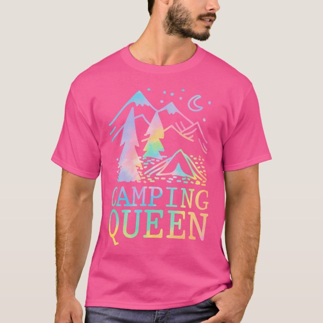 Camping Queen Elegant Camping Night Graphic T Shirt (Framsida)