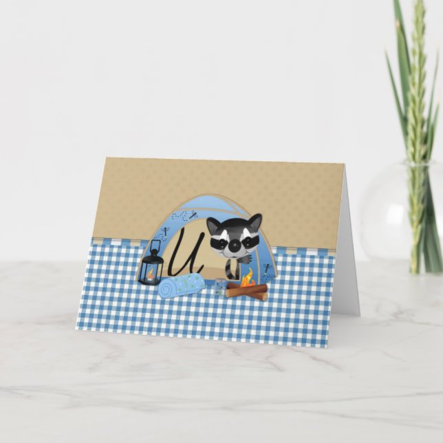 Camping Raccoons Brev U Anteckningskort (Framsida)