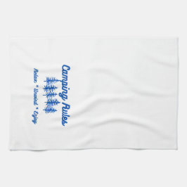 Camping Regler på ett köksdun Kökshandduk