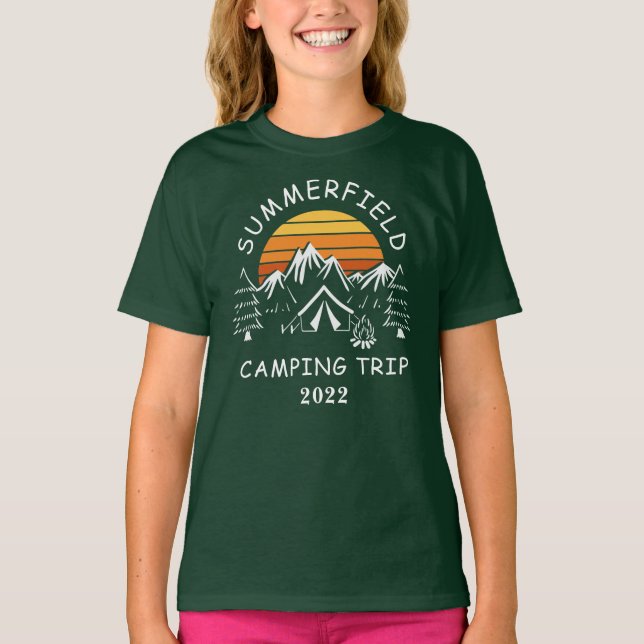 Camping Resa Retro Matching Dotter Anpassningsbar T Shirt (Framsida)
