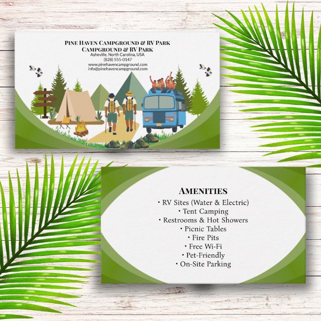 Camping Resort RV Park Utomhusdesign Visitkort (Skapare uppladdad)