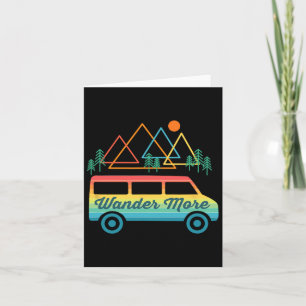 Camping Retro Camper Van Vintage Sunset Mountains Kort