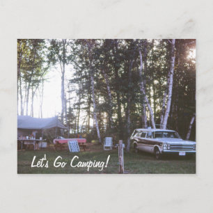 Camping, Retro Campground och Gear Vintage resor Vykort