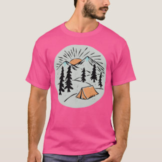 Camping rolig retro familj t shirt