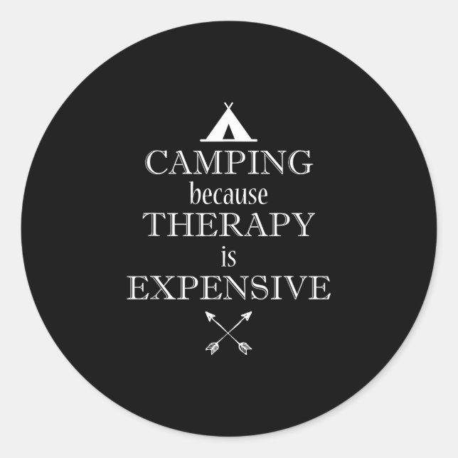 Camping  runt klistermärke (Framsida)