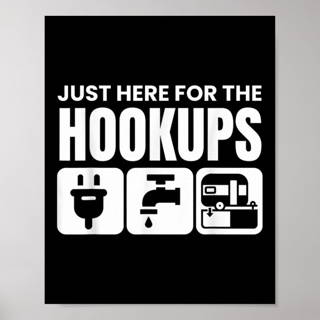 Camping Rv Caravan-motorhemmet precis här för Hoo Poster (Framsidan)