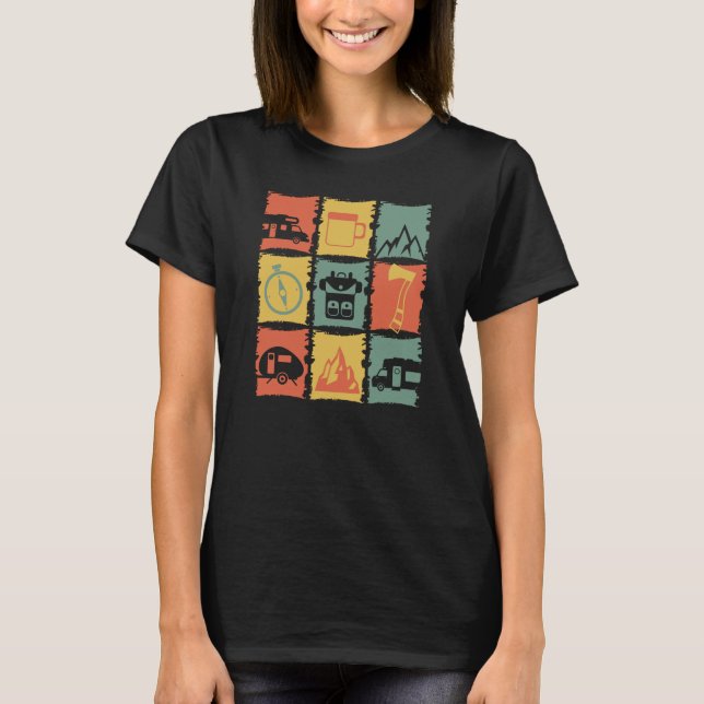 Camping Saker Grafik för en Camper T-Shirt (Framsida)