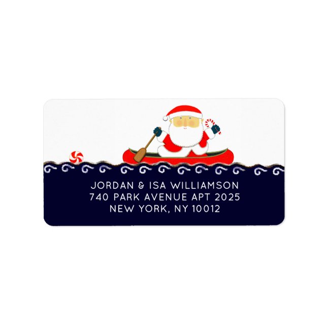 Camping Santa Kayaking jul Adressetikett (Framsidan)