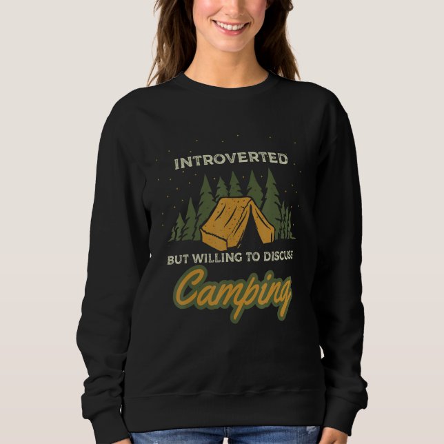 Camping saying with camping tent for introvert cam t shirt (Framsida)