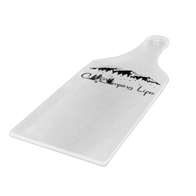 Camping Scene Decorative Glass Chopping Board (Hörn)