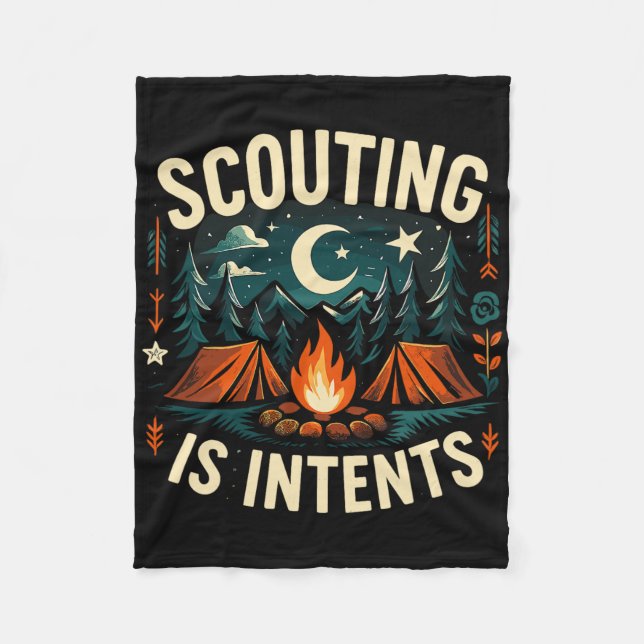 Camping Scouting Är Avsikter Scout Camper  Fleecefilt (Framsidan)